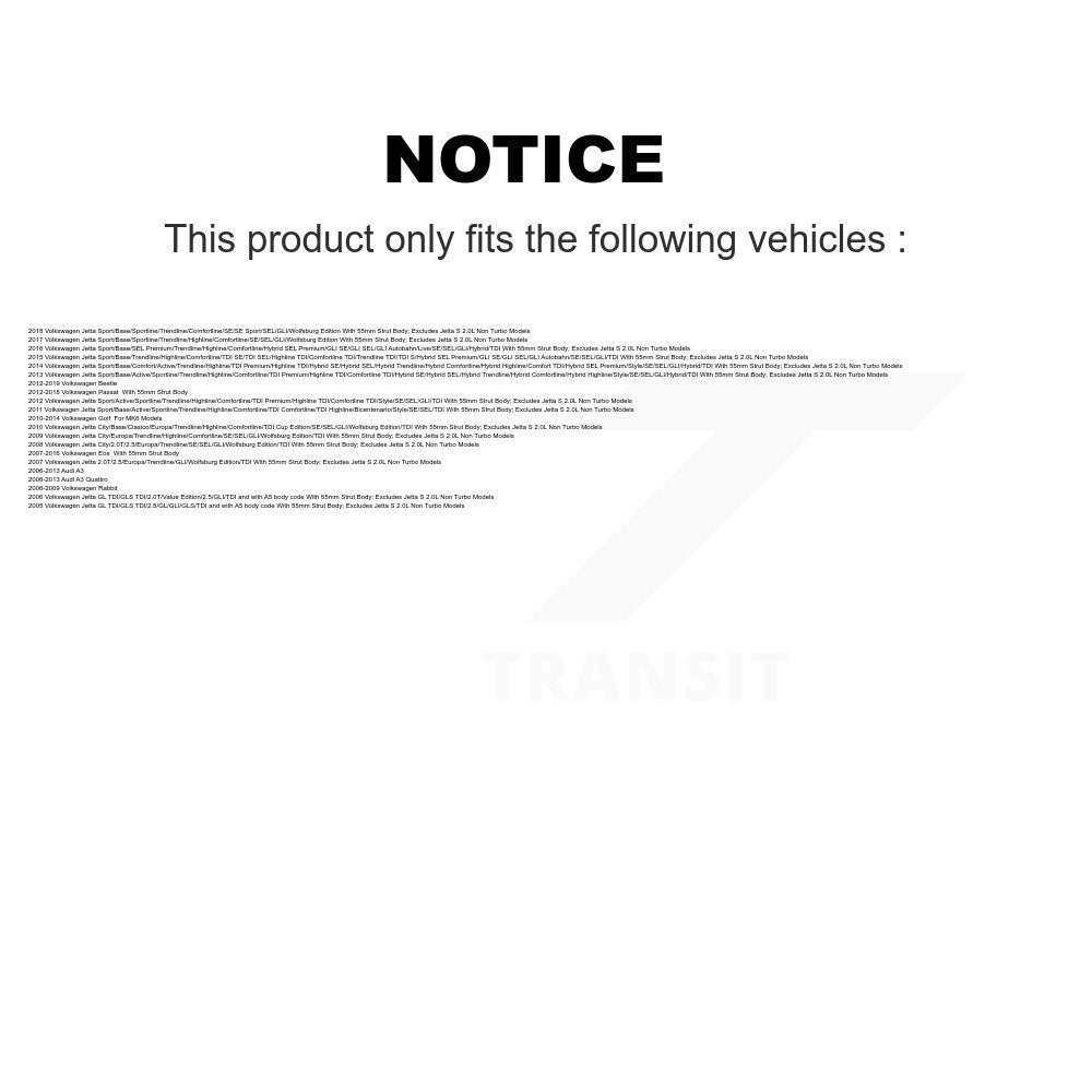 Shock Assembly TOR Link Front Kit For Volkswagen Jetta Passat Golf Beetle Rabbit
