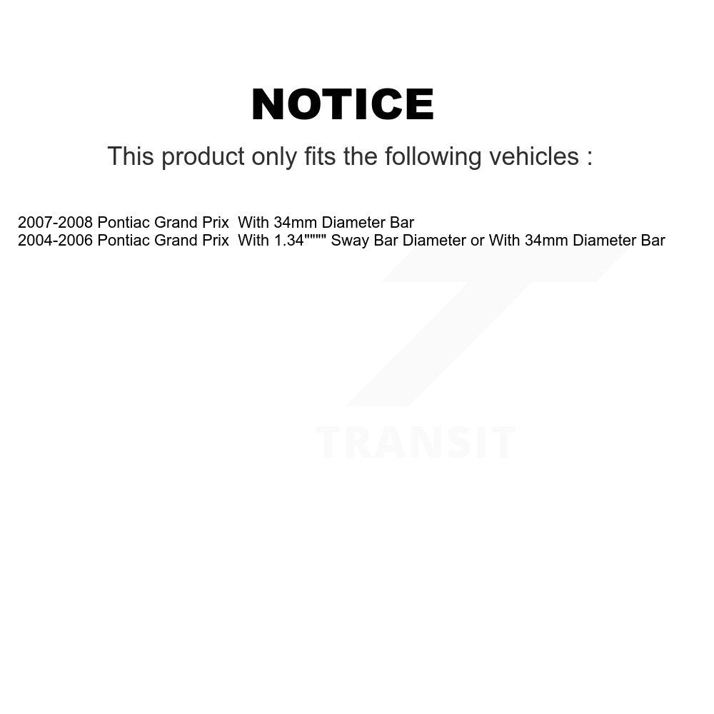 Complete Shock Assembly And TOR Link Front Kit For Pontiac Grand Prix