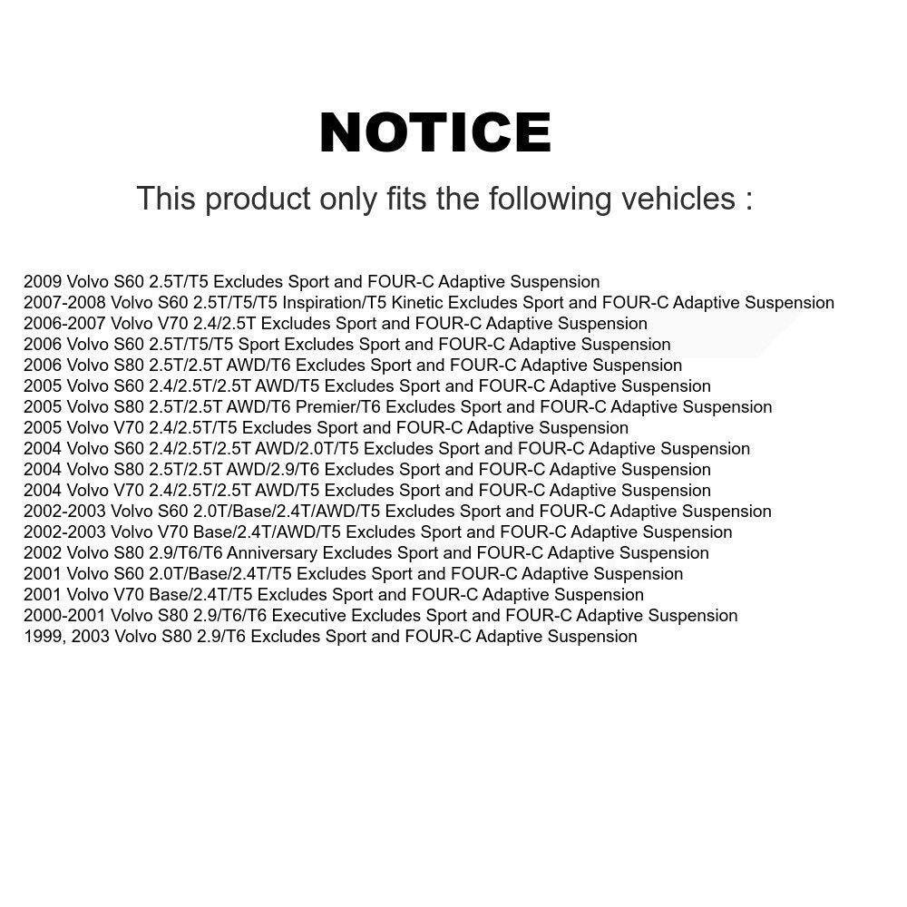 Complete Shock Assembly And TOR Link Front Left Kit For Volvo S60 V70 S80