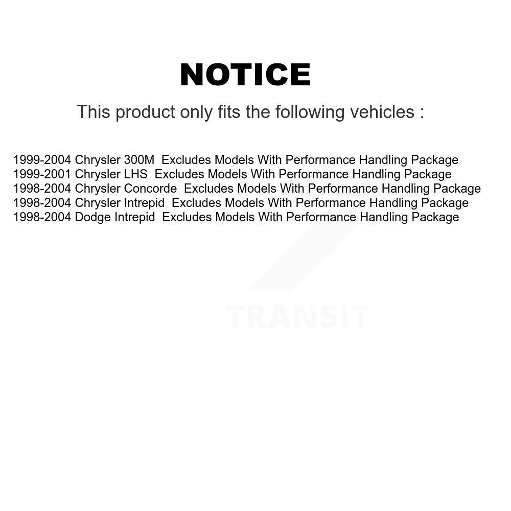 Shock Assembly & TOR Link Rear Kit For Chrysler Intrepid Dodge 300M Concorde LHS