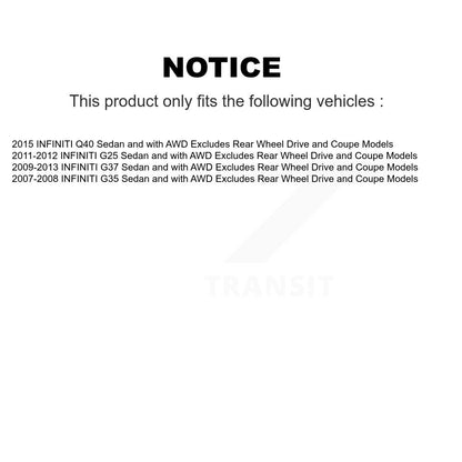 Complete Shock Assembly And TOR Link Front Left Kit For INFINITI G37 G35 G25 Q40