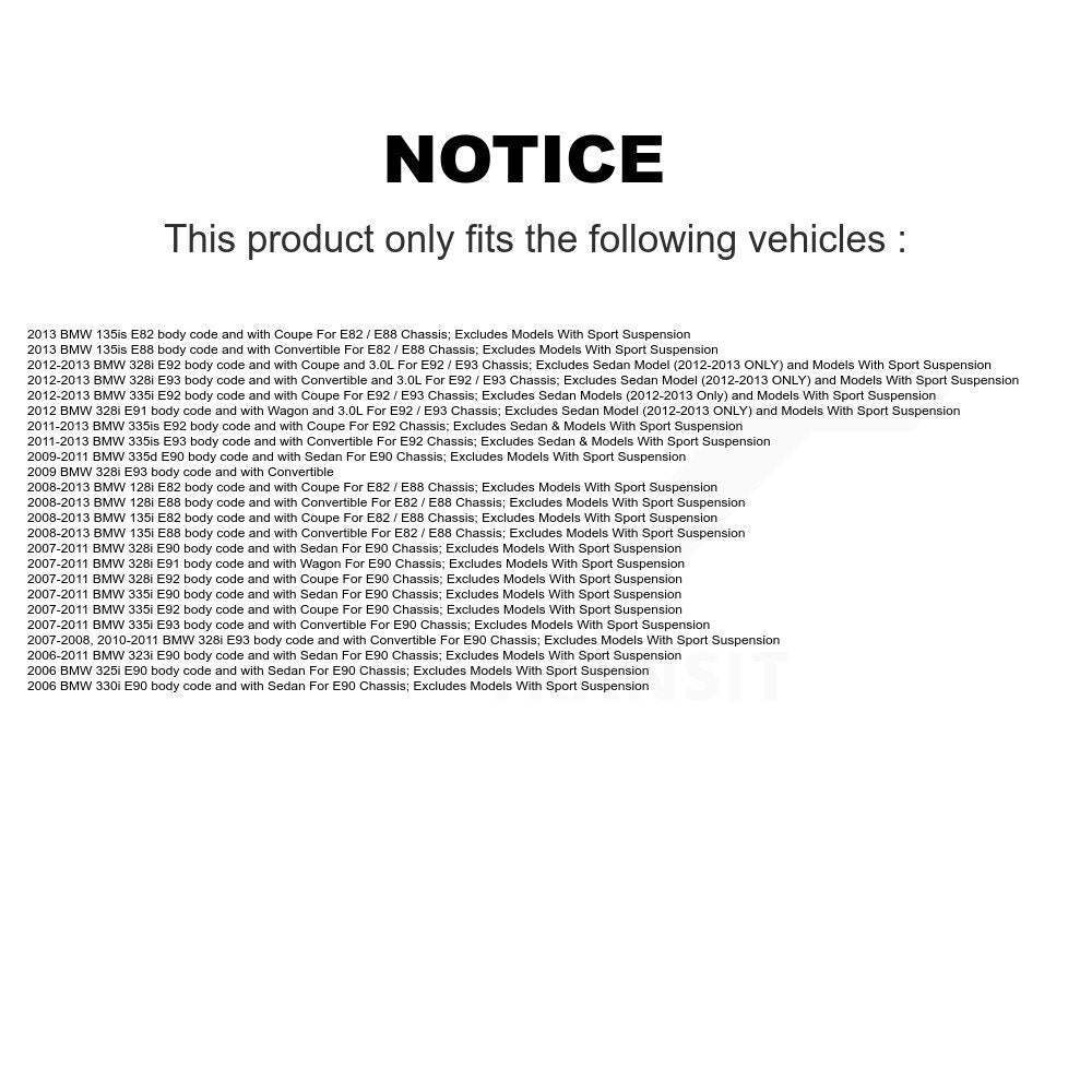 Shock Assembly & TOR Link Front Right Kit For BMW 323i 328i 335i 128i 135i 325i