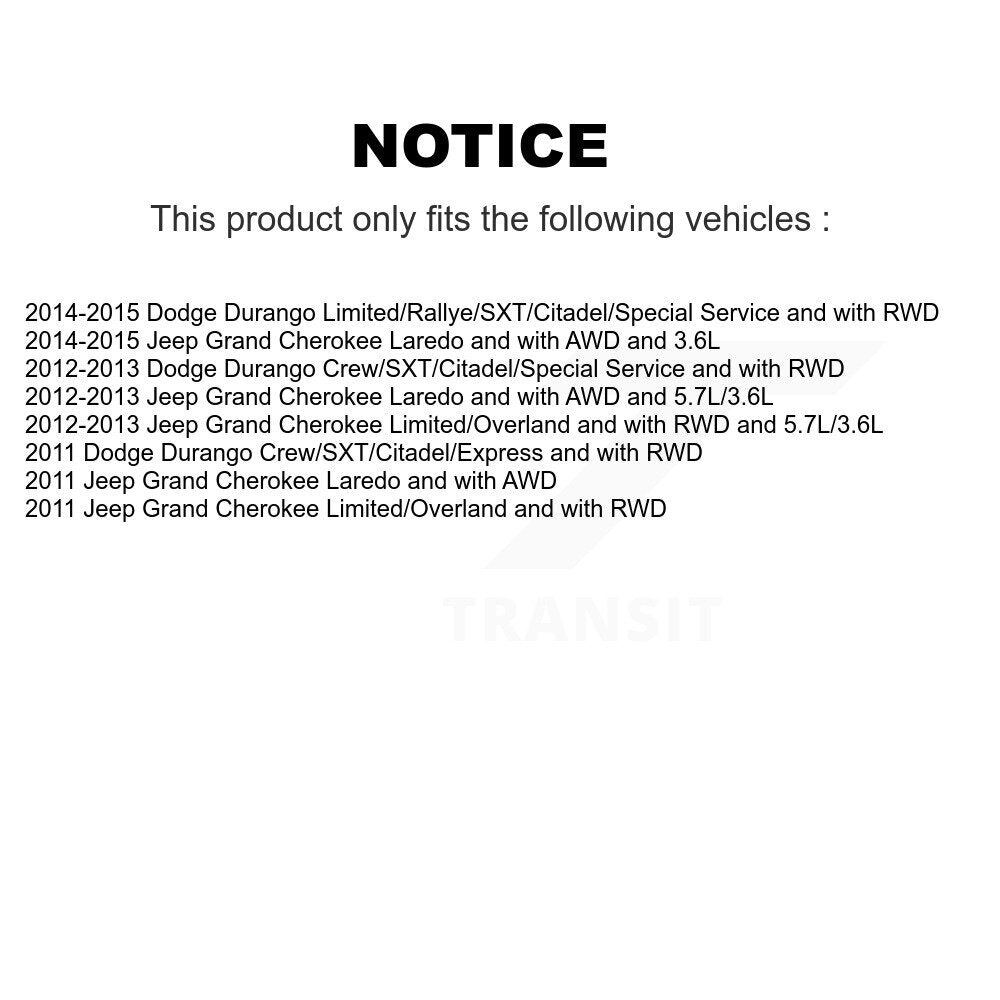 Shock Assembly & TOR Link Front Right Kit For Jeep Grand Cherokee Dodge Durango