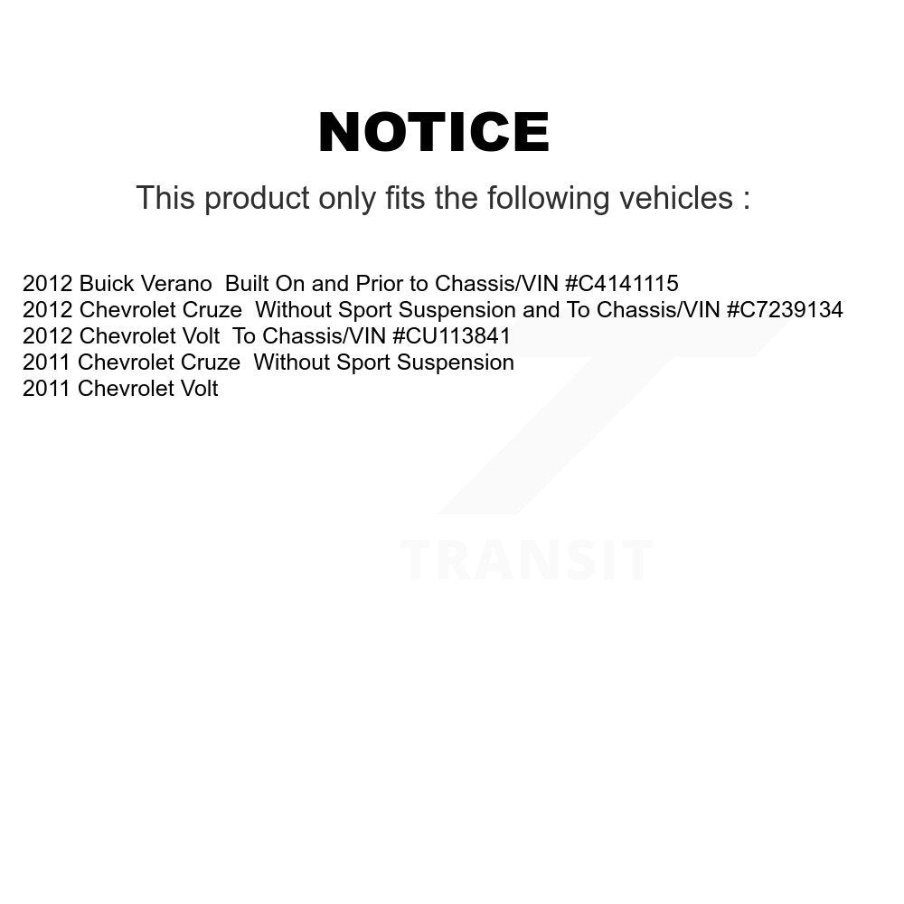 Strut And TOR Link Kit Front Left For Chevrolet Cruze Buick Verano Volt