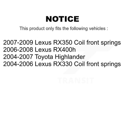 Strut And TOR Link Kit Front For Lexus RX350 Toyota Highlander RX330 RX400h
