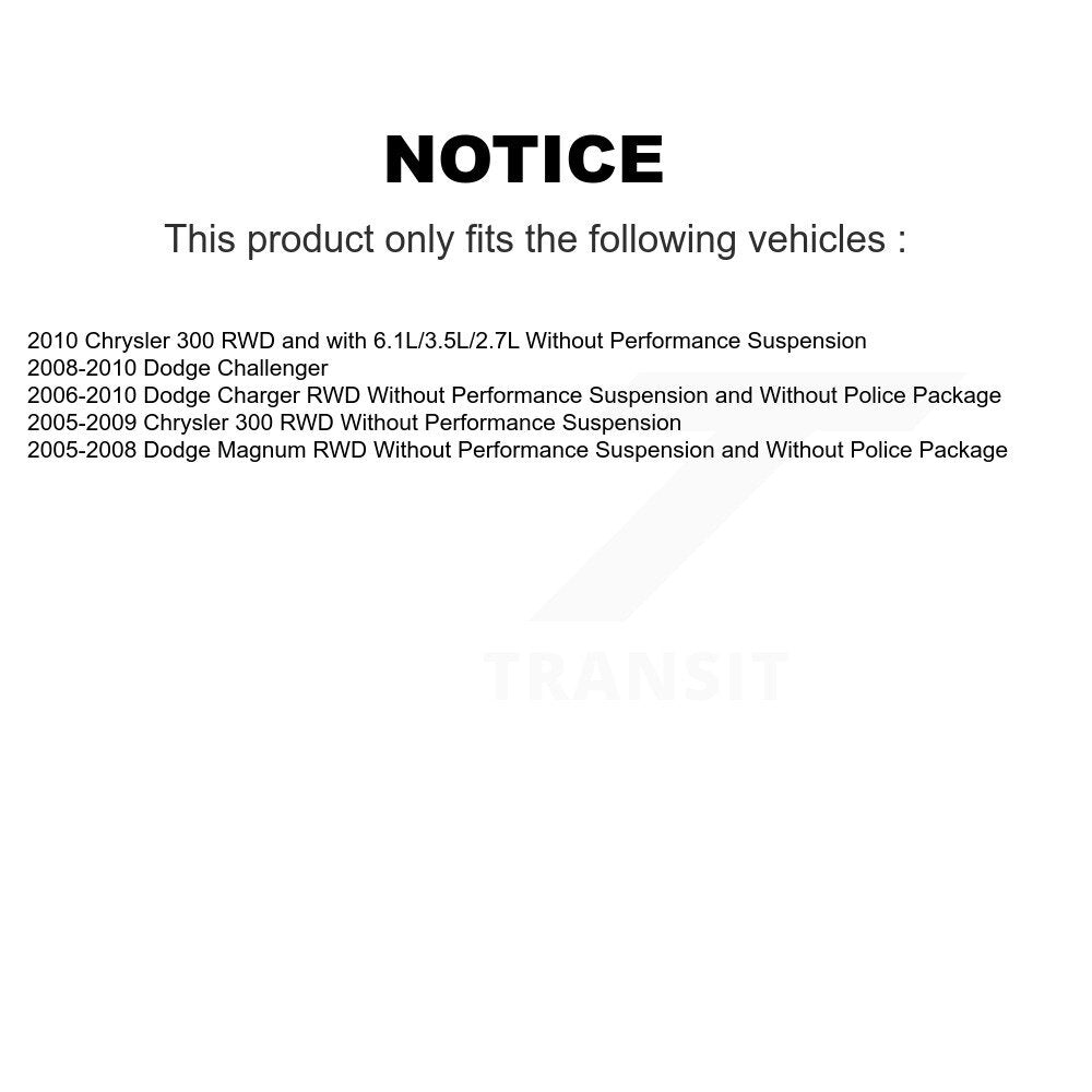Strut And TOR Link Kit Front Right For Dodge Chrysler 300 Charger Challenger