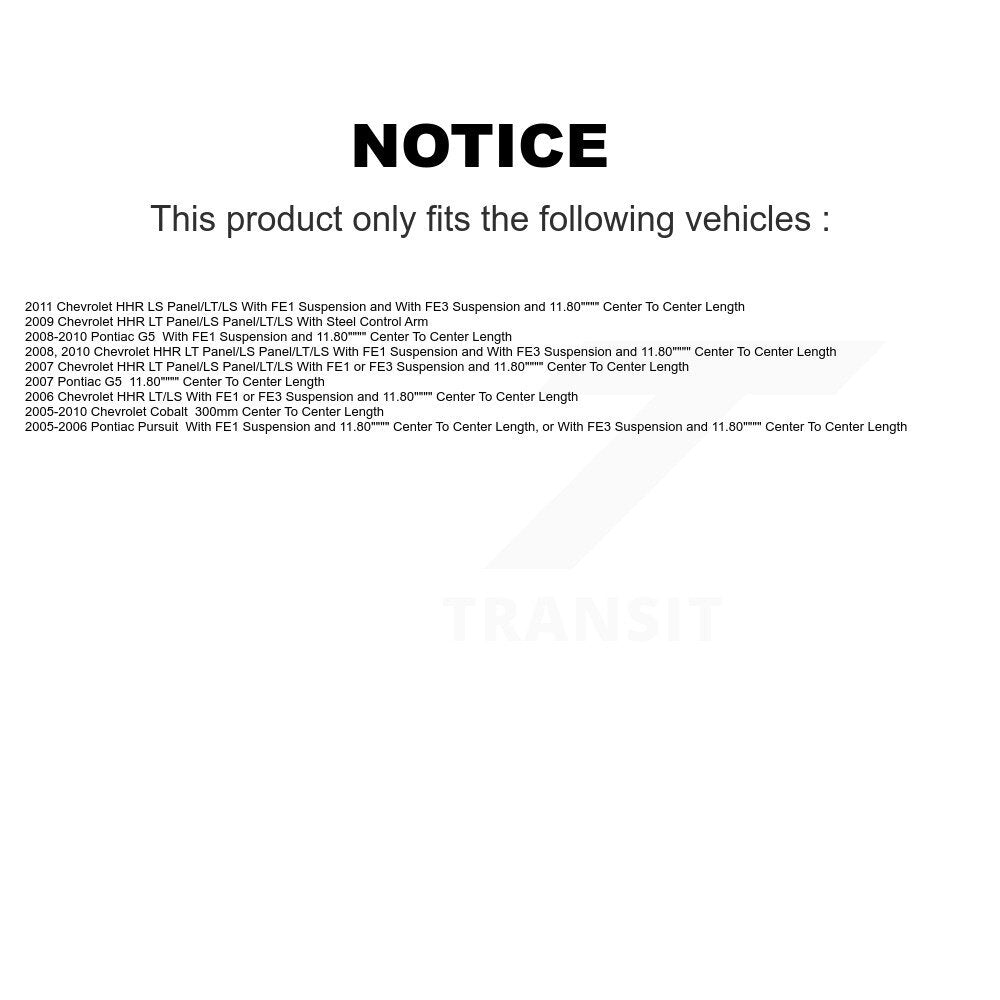 Strut And TOR Link Kit Front For Chevrolet Cobalt Pontiac G5 HHR Pursuit