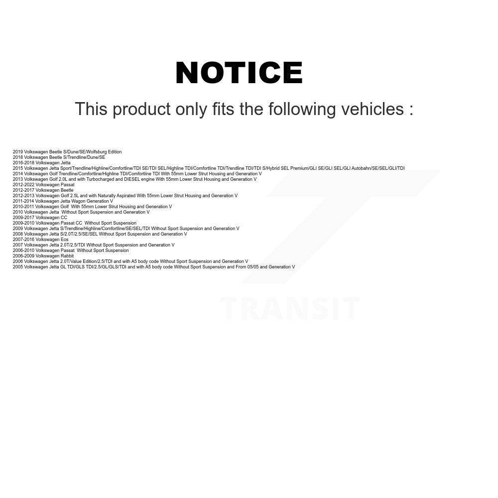 Strut TOR Link Kit Front For Volkswagen Jetta Passat Golf Beetle Rabbit Eos