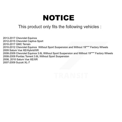 Strut TOR Link Kit Mount Front (6Pc) For Chevrolet Equinox GMC Terrain