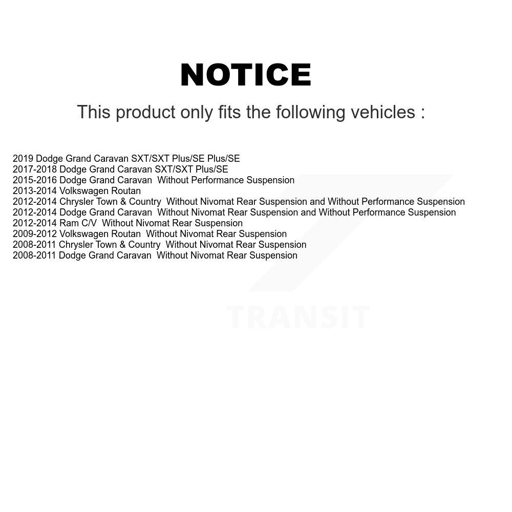 Strut TQ Link Kit Mount Front For Dodge Grand Caravan Chrysler Town &