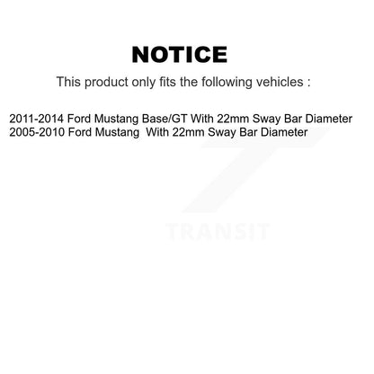 Shock And TOR Link Kit Rear For Ford Mustang With 22mm Sway Bar Diameter