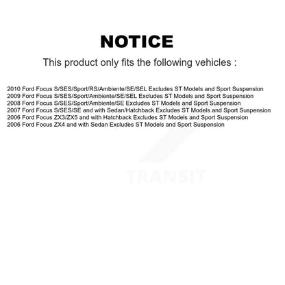 Complete Strut Rear Shock & TOR Bar Link Front Kit (8Pc) For Ford Focus