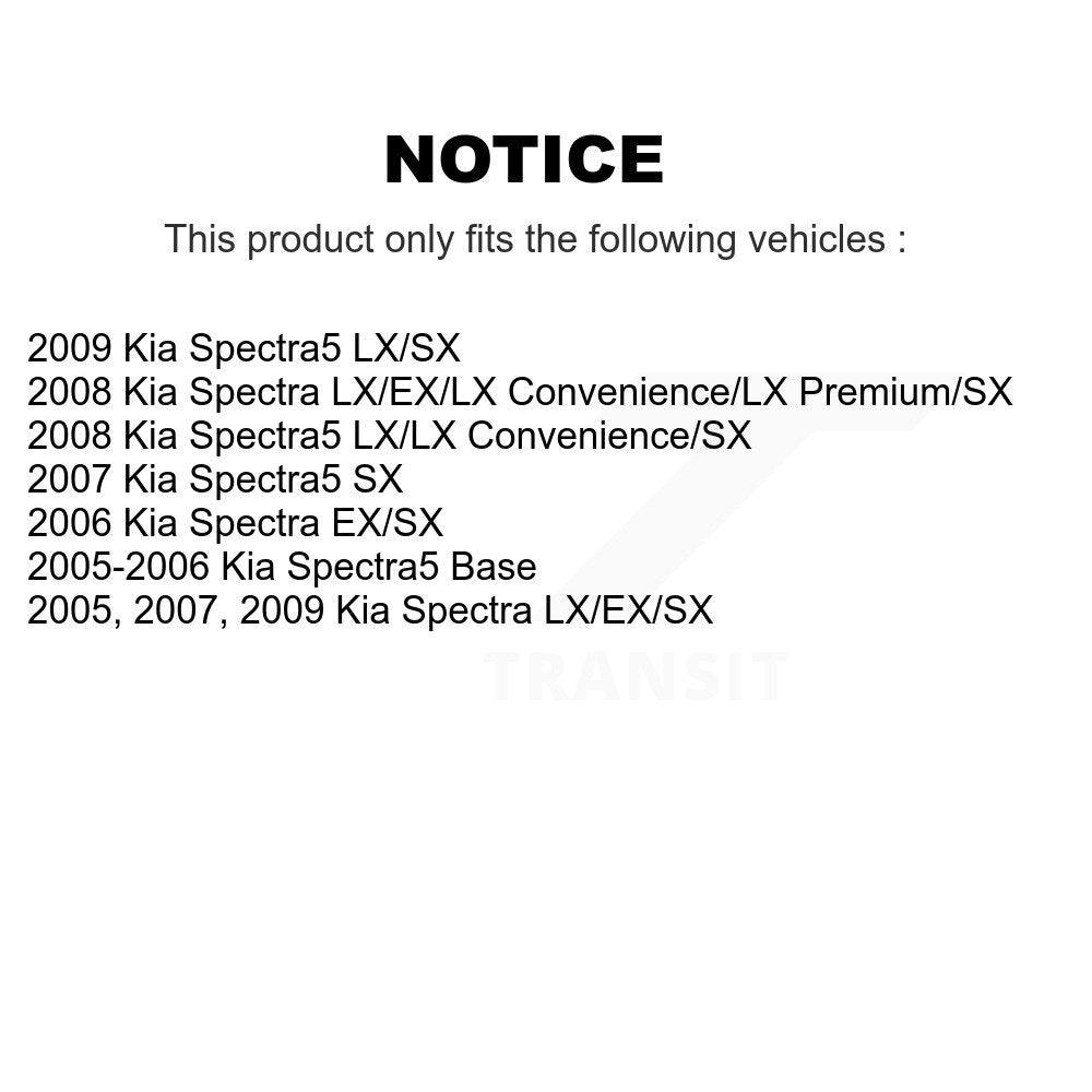 Complete Strut & TOR sway Bar Link Front Rear Kit (8Pc) For Kia Spectra Spectra5