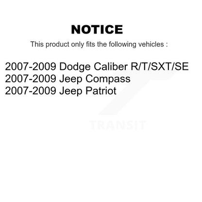 Strut & TQ Bar Link Front Rear Kit (8Pc) For Jeep Dodge Caliber Patriot Compass