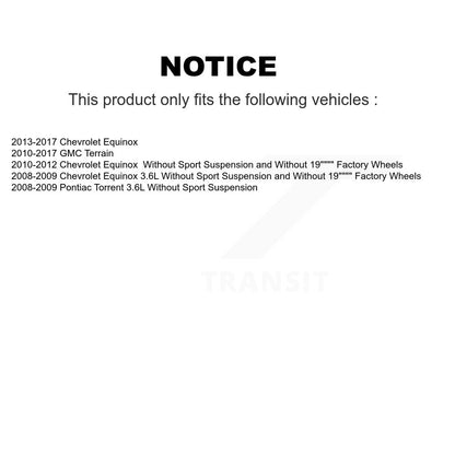 Strut Rear Shock & TQ Bar Link Front Kit (8Pc) For Chevrolet Equinox GMC