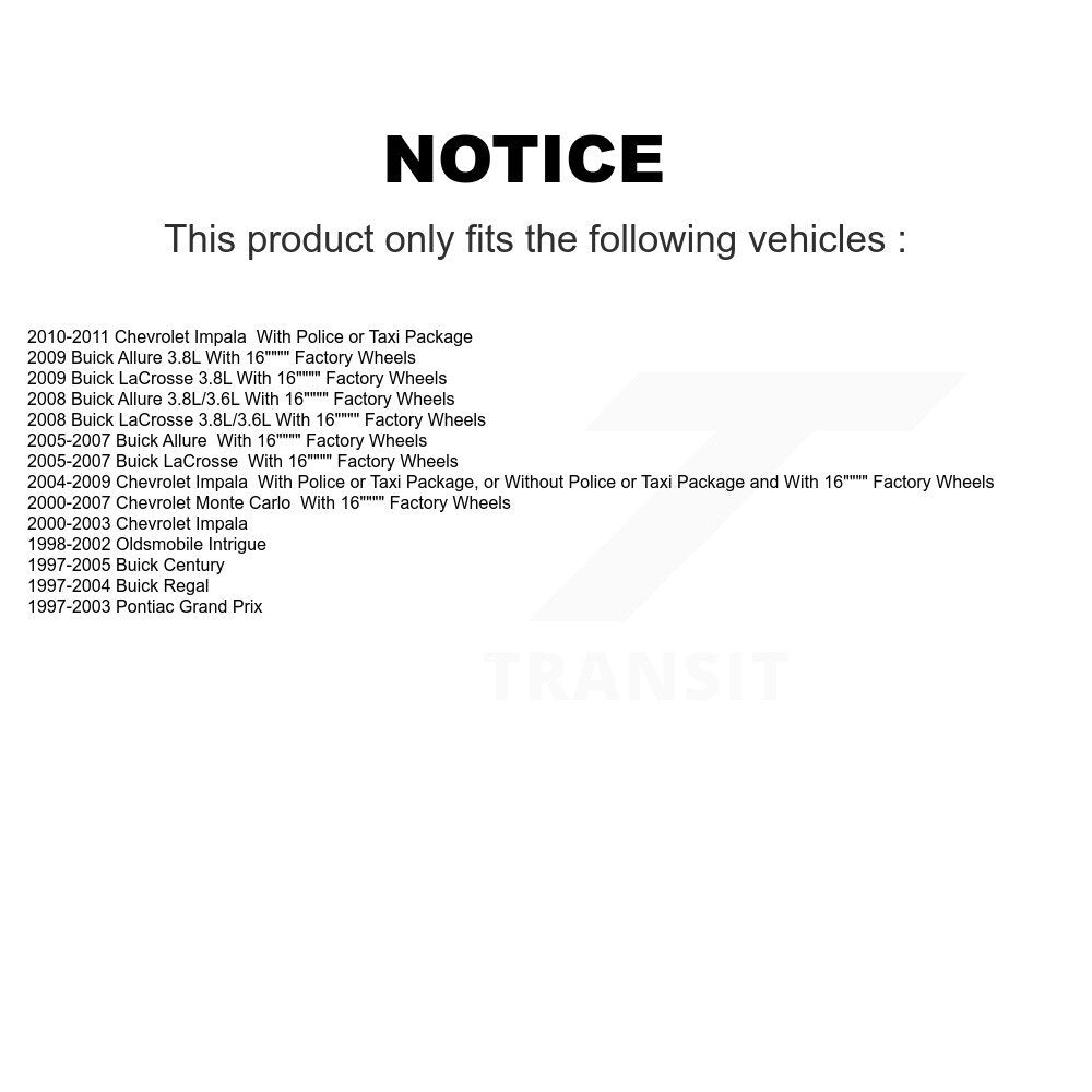 Strut & TOR Bar Link Front Rear Kit For Chevrolet Impala Buick LaCrosse Century