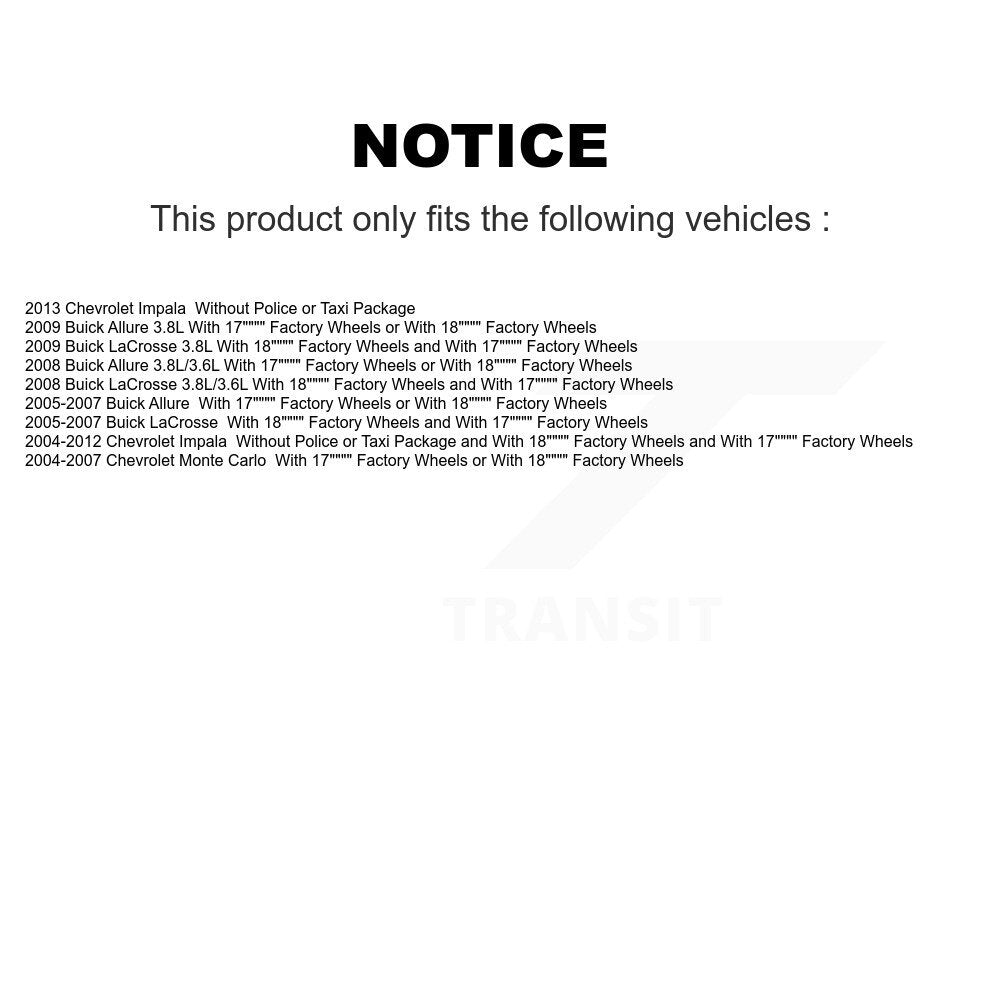Strut & TQ Bar Link Front Rear Kit For Chevrolet Impala Buick LaCrosse Allure