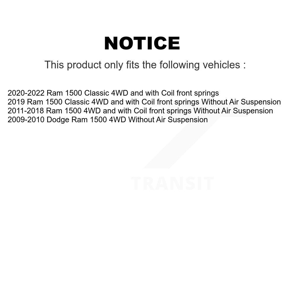Strut Rear Shock & TOR sway Bar Link Front Kit For Ram 1500 Classic Dodge