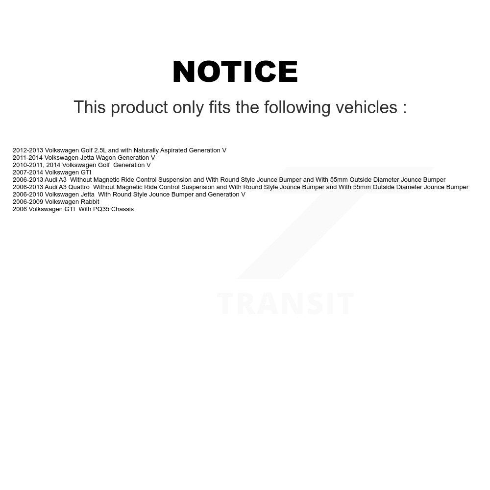 Strut TOR Link Kit Mount Rear For Volkswagen Jetta Golf Rabbit GTI A3