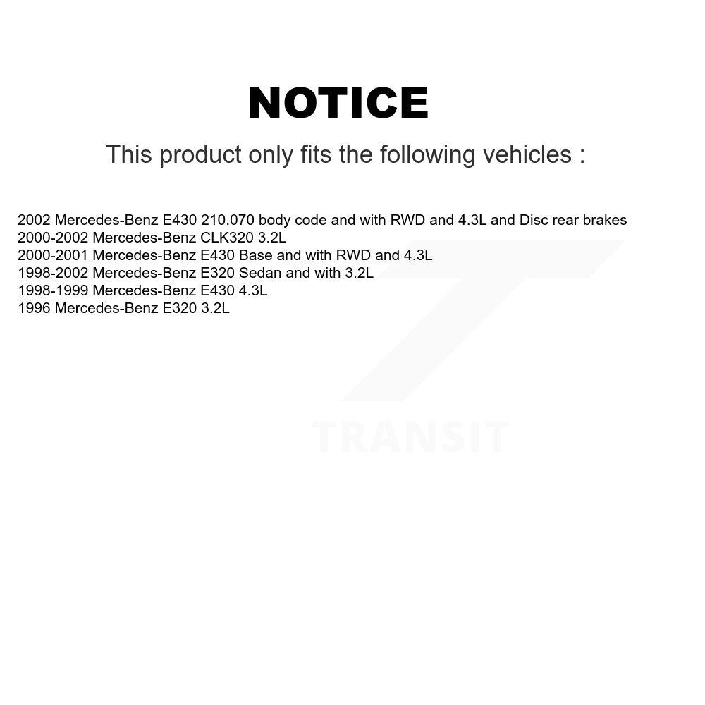 Semi-Metallic Brake Pads Extra Wear Sensor Front Rear Kit For Mercedes-Benz E320