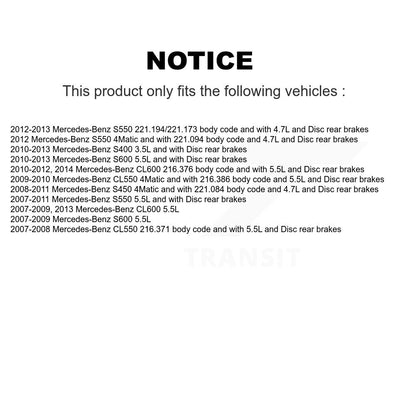Semi-Metallic Brake Pad & Wear Sensor Front Rear Kit For Mercedes-Benz S550 S450