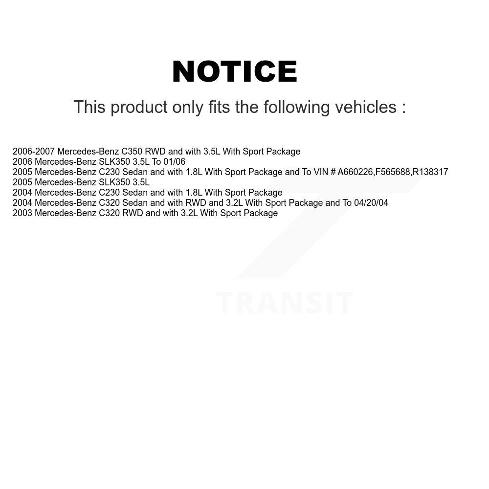 Semi-Metallic Brake Pads Extra Wear Sensor Front Rear Kit For Mercedes-Benz C230
