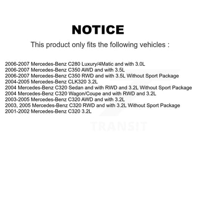 Semi-Metallic Brake Pads Extra Wear Sensor Front Rear Kit For Mercedes-Benz C280
