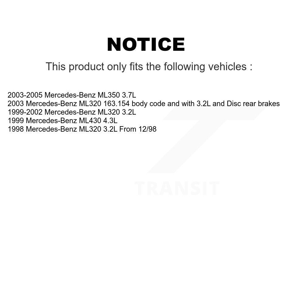 Semi-Metallic Brake Pad Extra Wear Sensor Front Rear Kit For Mercedes-Benz ML320