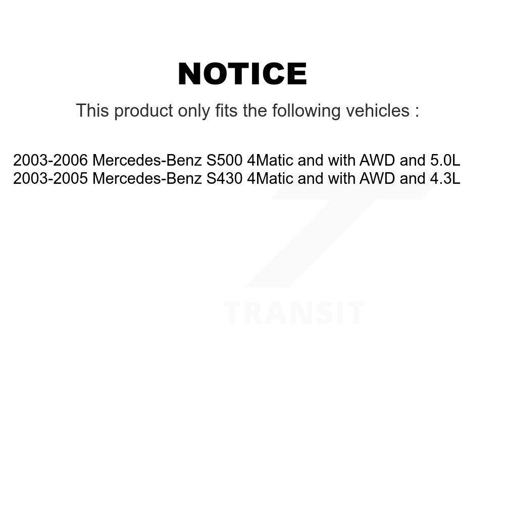 Semi-Metallic Disc Brake Pad & Wear Sensor Front Kit For Mercedes-Benz S500 S430