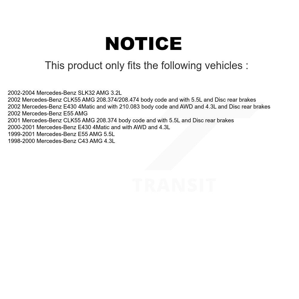 Semi-Metallic Brake Pad & Wear Sensor Front Kit For Mercedes-Benz E430 SLK32 AMG
