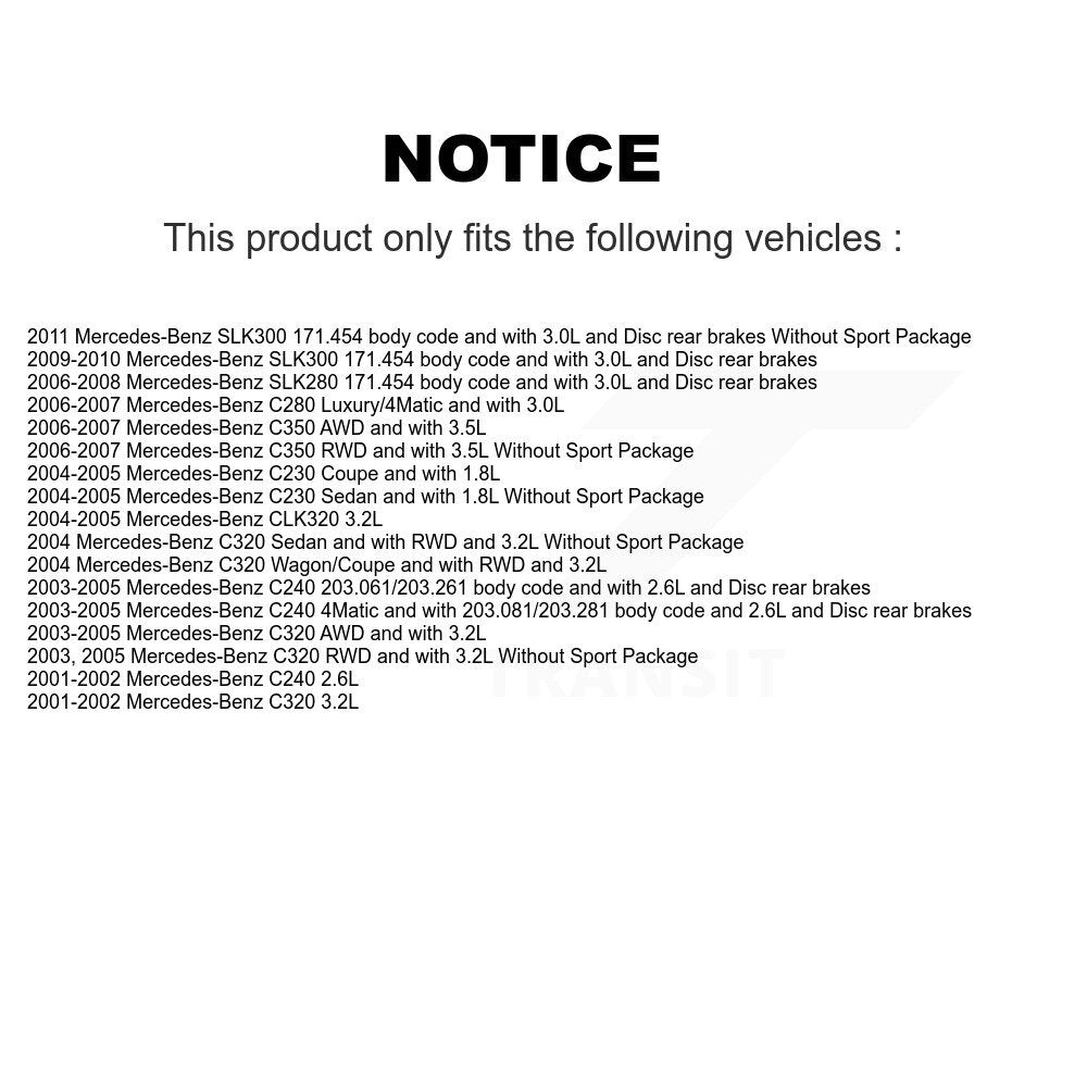 Semi-Metallic Brake Pad & Wear Sensor Front Kit For Mercedes-Benz C240 C230 C280