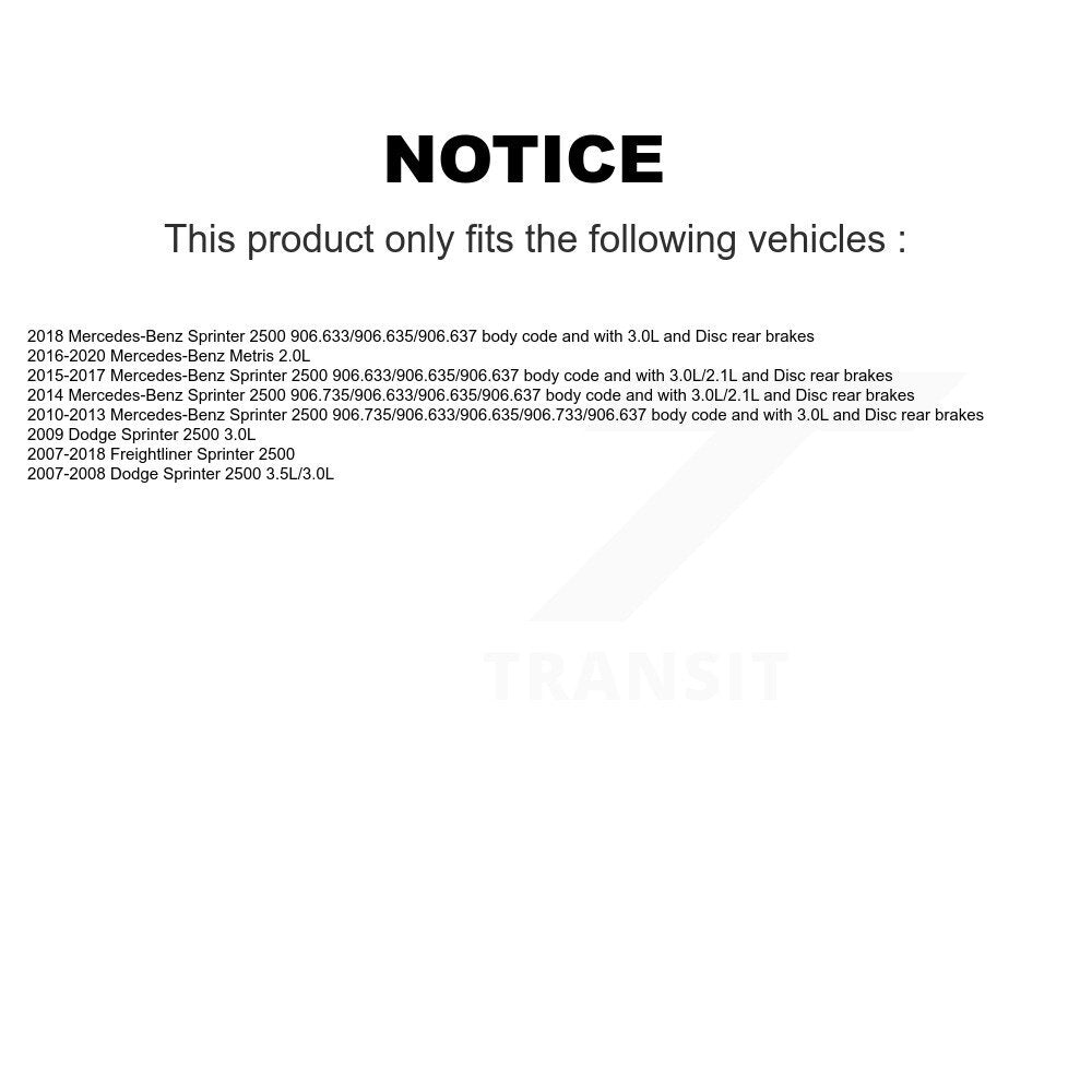 Semi-Metallic Brake Pad & Extra Wear Sensor Front Kit For Mercedes-Benz Sprinter