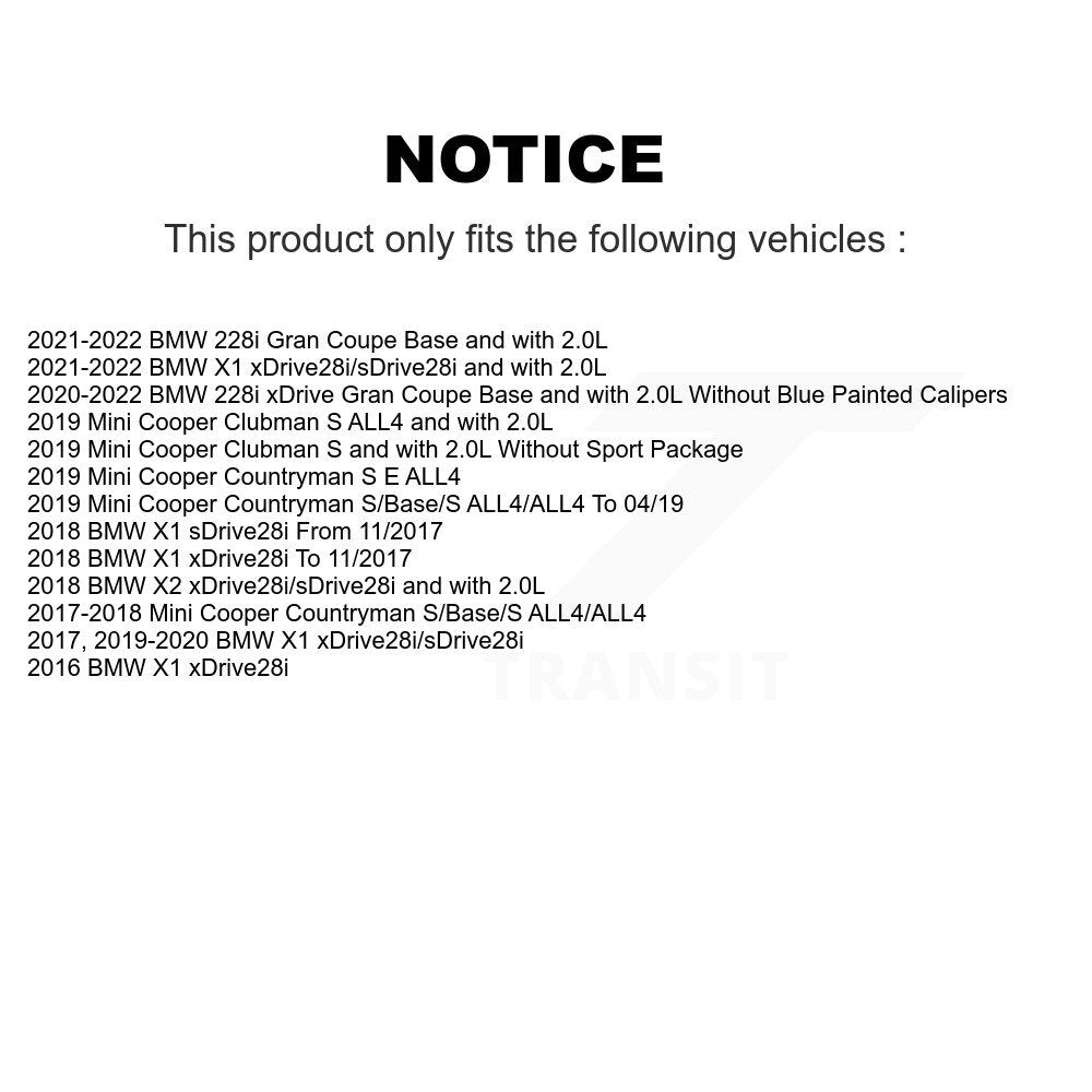 Semi-Metallic Brake Pad And Wear Sensor Front Rear Kit For BMW X1 Mini Cooper X2