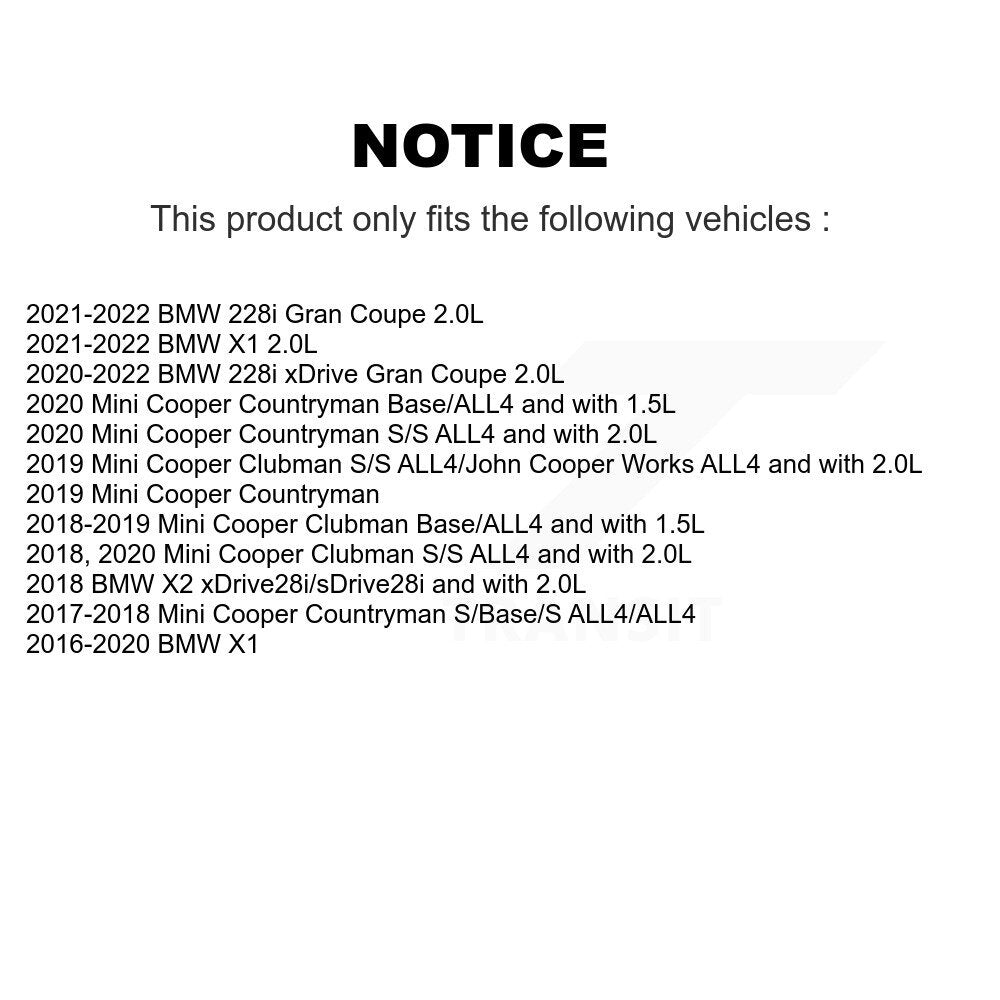 Semi-Metallic Brake Pad & Wear Sensor Rear Kit For BMW X1 Mini Cooper Countryman