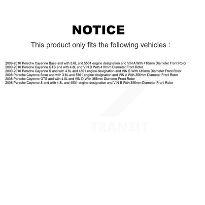 Semi-Metallic Disc Brake Pads And Wear Sensors Front Kit For Porsche Cayenne