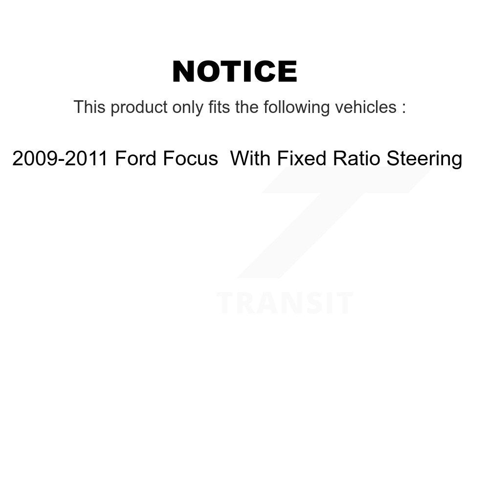 Tie Rod End & Boot Front Right Kit For Ford Focus With Fixed Ratio Steering