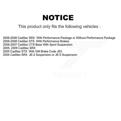 Ceramic Brake Pads Front Rear Kit For Cadillac CTS SRX STS