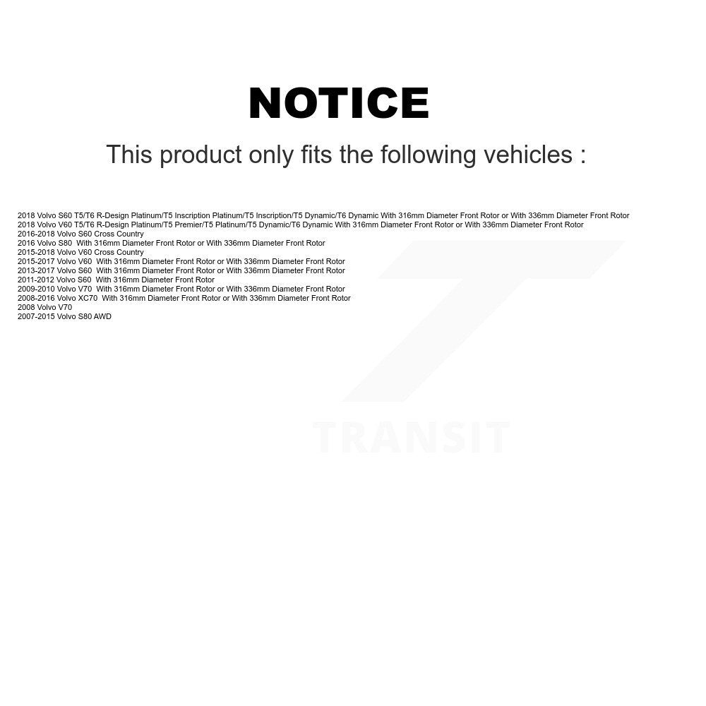 Ceramic Brake Pads Front Rear Kit For Volvo XC70 S60 V60 S80 Cross Country V70
