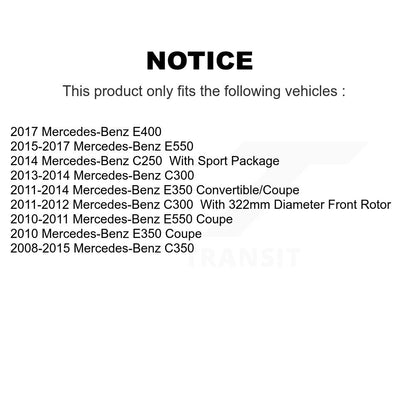 Ceramic Brake Pad Front Rear Kit For Mercedes-Benz C300 E350 C350 C250 E400 E550