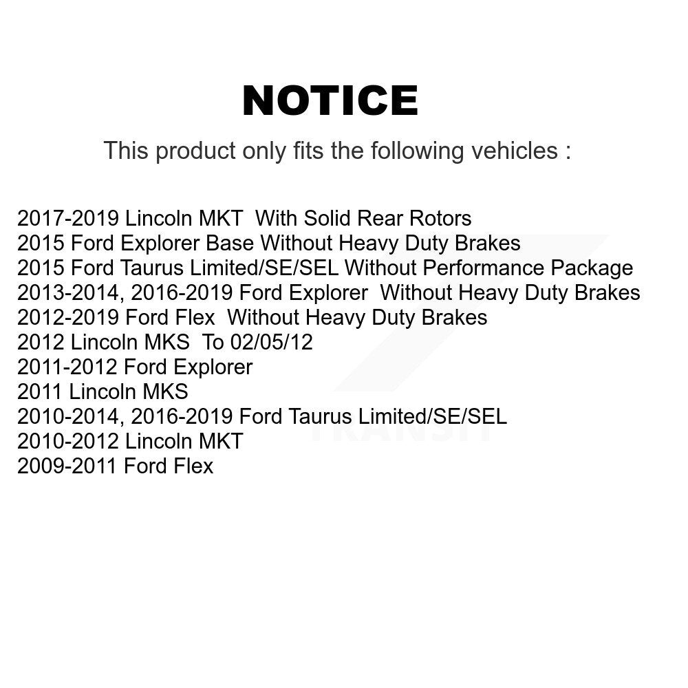 Ceramic Brake Pads Front Rear Kit For Ford Explorer Flex Taurus Lincoln MKT MKS