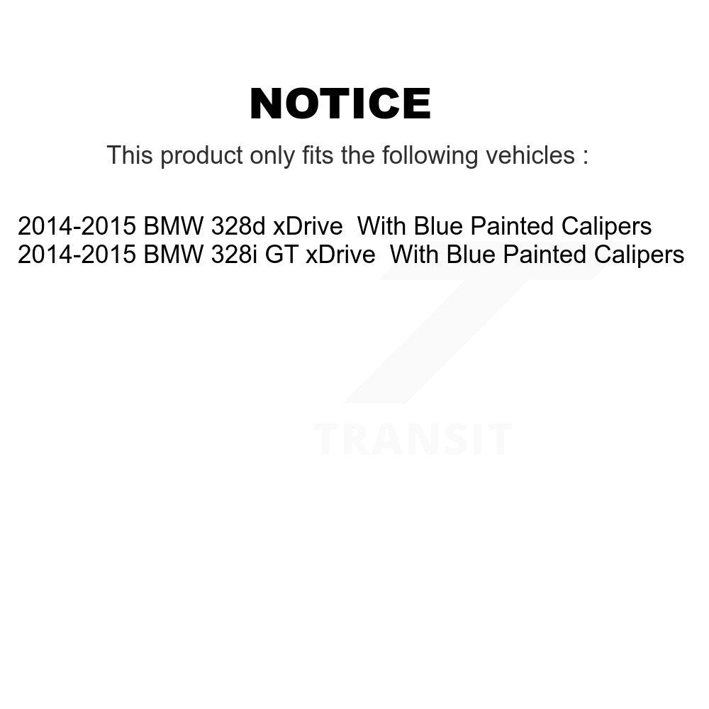 Ceramic Brake Pads Front Rear Kit For 12 BMW 328i With 345mm Diameter Rotor