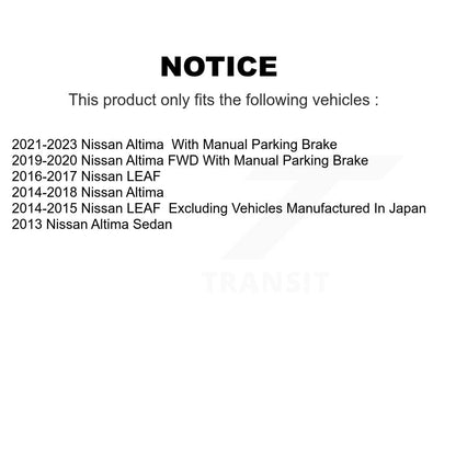 Ceramic Brake Pads Front Rear Kit For Nissan Altima LEAF