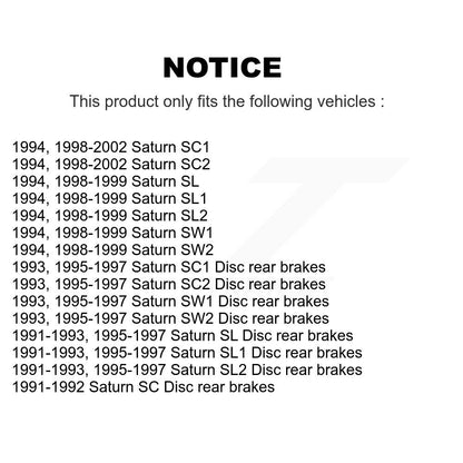 Ceramic Brake Pads Front Rear Kit For Saturn SC1 SL1 SC2 SL2 SW1 SW2 SL SC