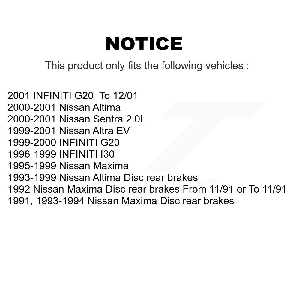 Ceramic Brake Pad Front Rear Kit For Nissan Altima Maxima Sentra INFINITI I30 EV