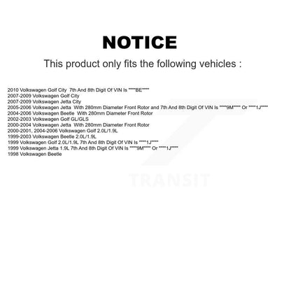 Ceramic Brake Pads Front Rear Kit For Volkswagen Jetta Golf City Beetle