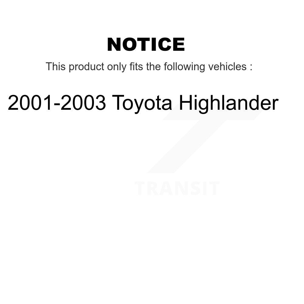 Ceramic Brake Pads Front Rear Kit For 2001-2003 Toyota Highlander