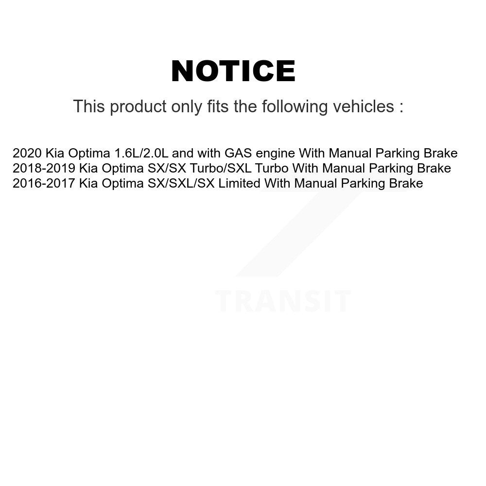 Ceramic Brake Pads Front Rear Kit For Kia Optima With Manual Parking