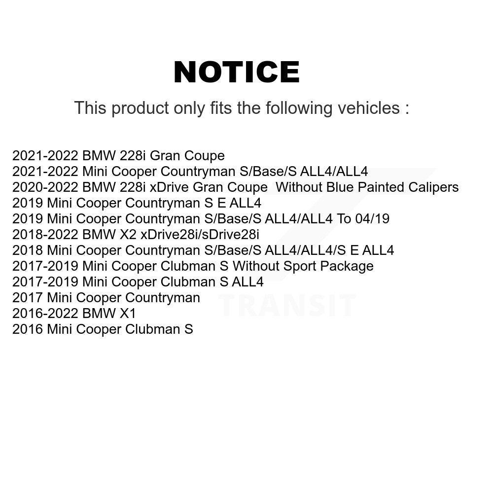 Ceramic Brake Pads Front Rear Kit For BMW X1 Mini Cooper Countryman X2 Clubman