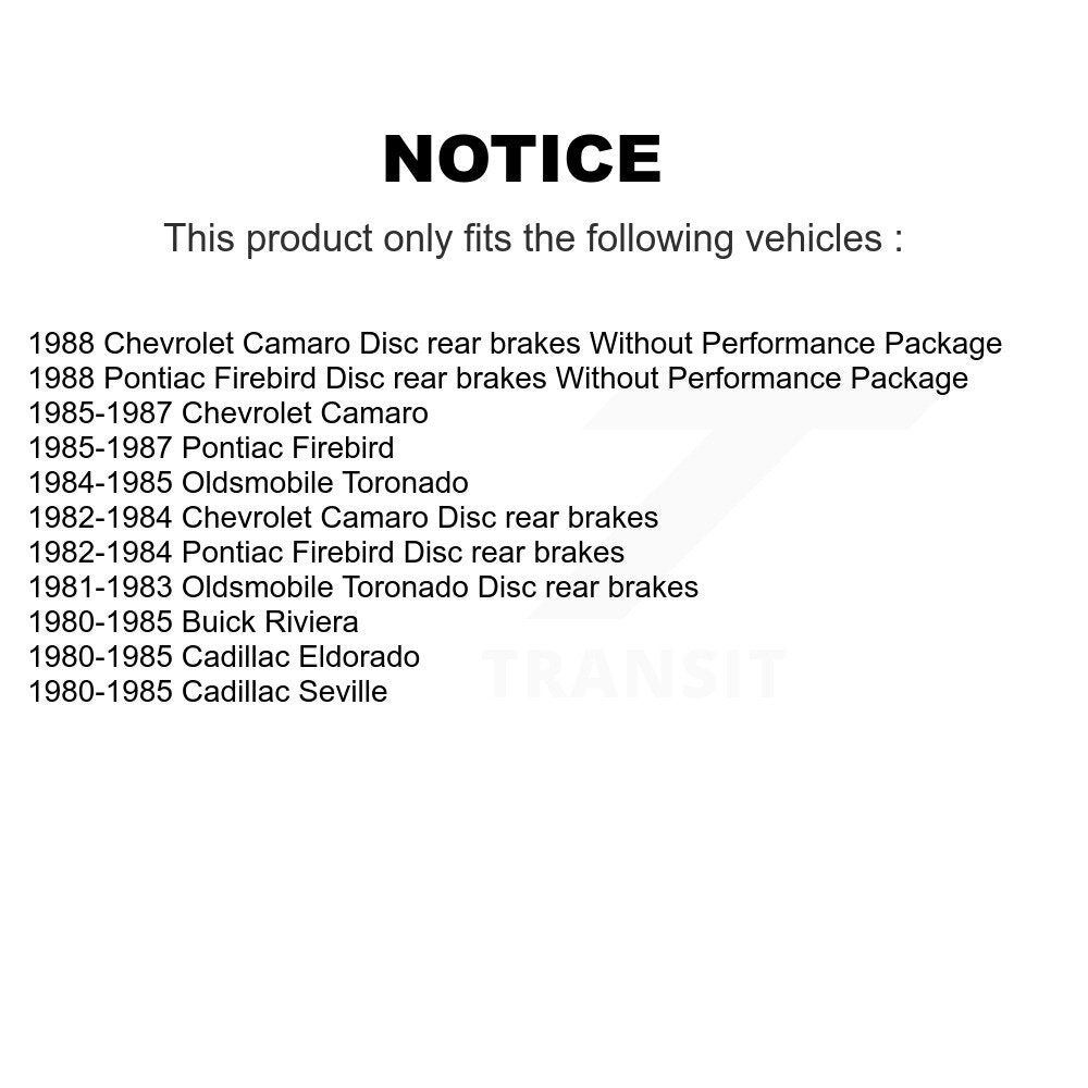 Ceramic Brake Pads Front Rear Kit For Chevrolet Camaro Pontiac Firebird Cadillac