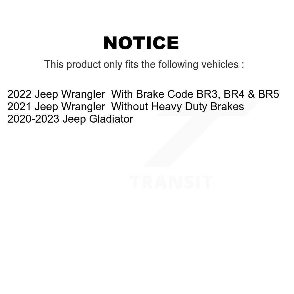 Ceramic Brake Pads Front Rear Kit For Jeep Wrangler Gladiator